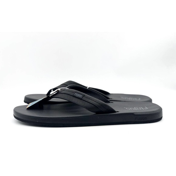 Flojo Flip Flops Men Size 13 Sandals Thong Black Shoes - Picture 3 of 6